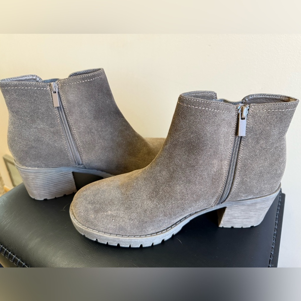Torrid Taupe Suede Ankle Booties